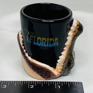 Shot Glass Florida Alligator Animal Head.  Set/2 new